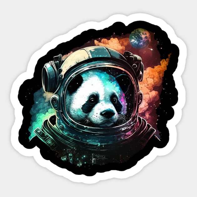 space panda Sticker by a cat cooking